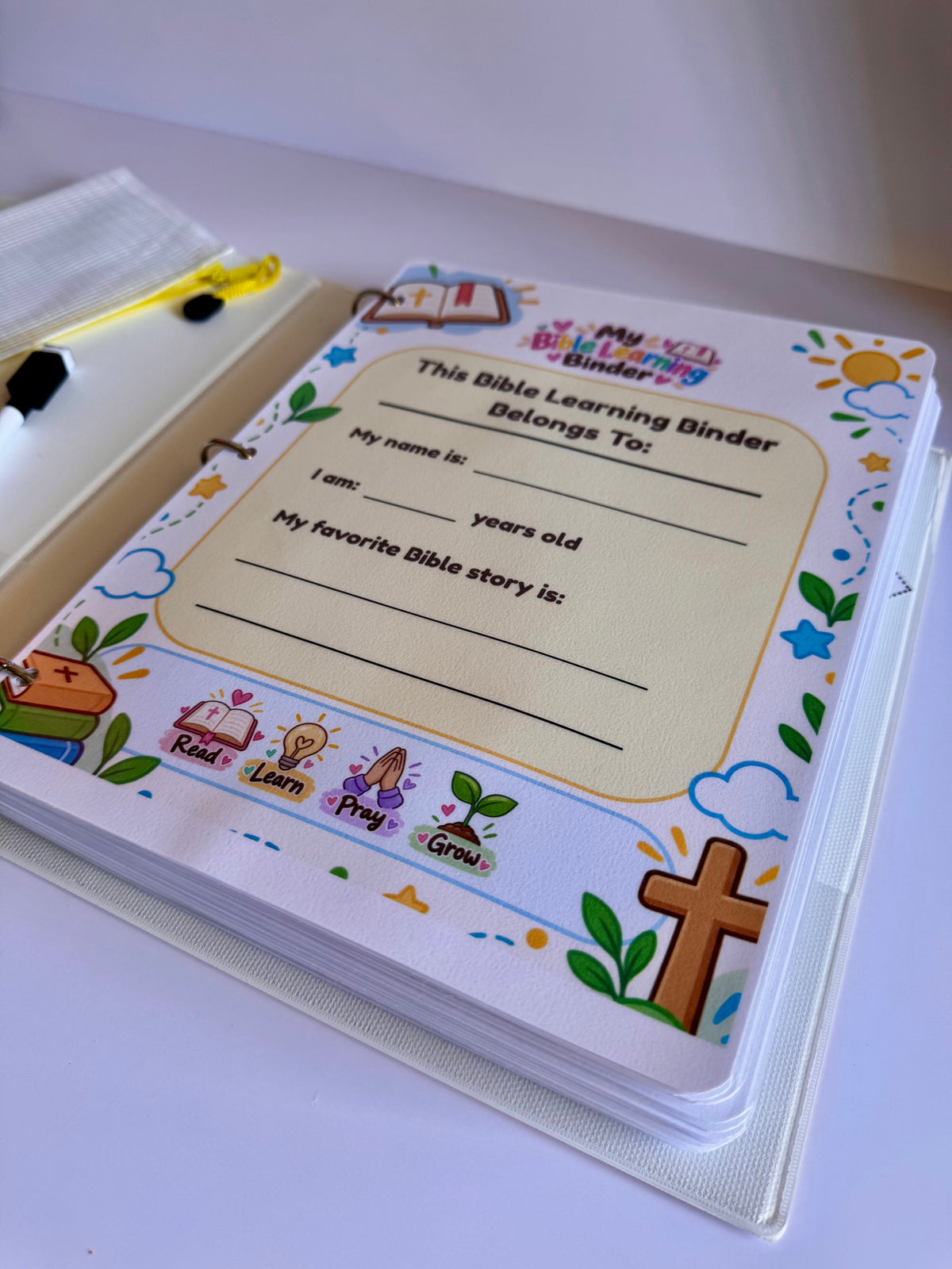 My Bible Learning Binder | 37-Page Interactive Bible Activity Binder for Kids